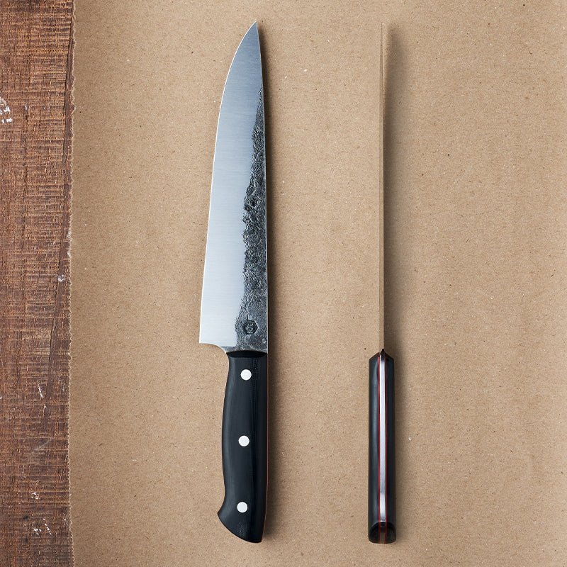 8" CHEF KNIFE - BLACK/RED